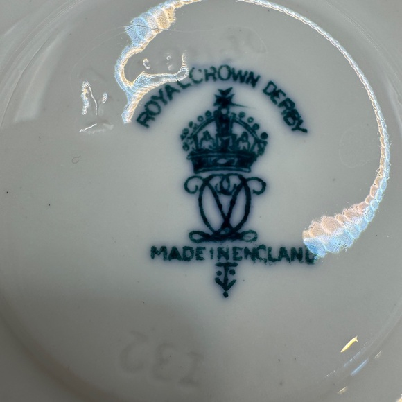 Royal Crown Derby Mikado Blue Saucer for Demitasse cup. Set of 6 dated 1935. - Picture 4 of 9